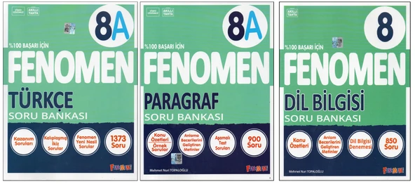 FENOMEN 8. SINIF 8A TÜRKÇE+PARAGRAF+DİL BİLGİSİ (3 KİTAP) ürün görseli 1