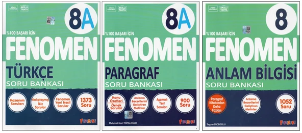 FENOMEN 8. SINIF 8A TÜRKÇE+PARAGRAF+ANLAM BİLGİSİ (3 KİTAP) ürün görseli 1