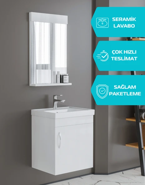 Luzia 50 Cm Mdf Banyo Dolabı ürün görseli 1