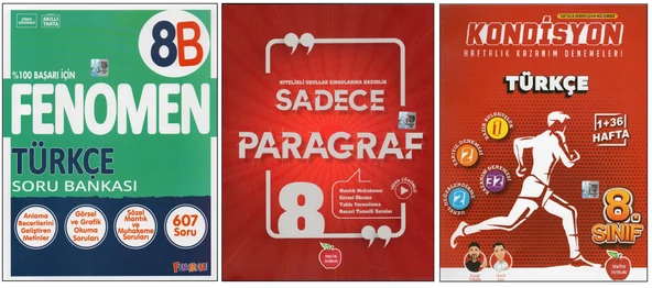 FENOMEN 8. SINIF 8B TÜRKÇE+NEWTON SADECE PARAGRAF+KONDİSYON TÜRKÇE (3 KİTAP) ürün görseli 1