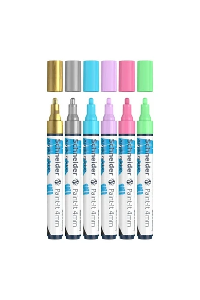Schneider  Akrilik Marker 4mm Pastel Renk 6'lı ürün görseli 1