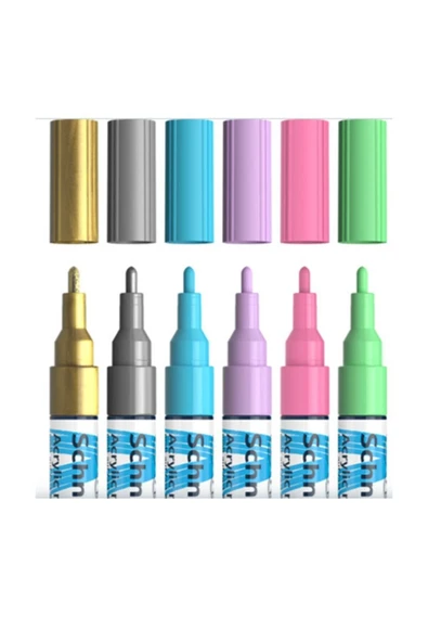 Schneider  Akrilik Marker 2mm Pastel Renk 6'lı ürün görseli 1