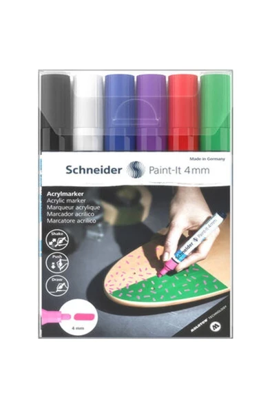 Schneider  Akrilik Marker 4mm Canlı Renk 6'lı ürün görseli 1