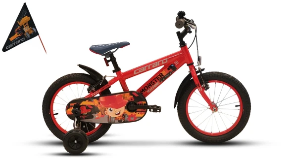 Carraro Monster 20 Alüminyum Kadro 20 Jant Çocuk Bisikleti Kırmızı Gri Siyah ürün görseli 1