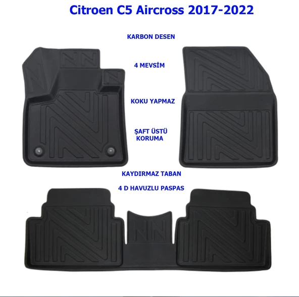 Citroen C5 Aircross 2017-2022 4D Premium Havuzlu Paspas ürün görseli 1