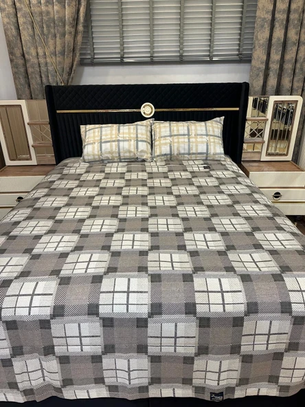 NİVEMESHOME KAHVE DESENLİ 160X230 TEK PİKE ÖRTÜSÜ TEK KİŞİLİK ürün görseli 1