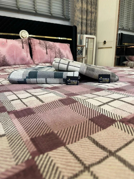 NİVEMESHOME LİLA DESENLİ 160X230 TEK PİKE ÖRTÜSÜ TEK KİŞİLİK ürün görseli 1