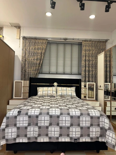 NİVEMESHOME KAHVE DESENLİ 200X230 TEK PİKE ÖRTÜSÜ ÇİFT KİŞİLİK ürün görseli 1