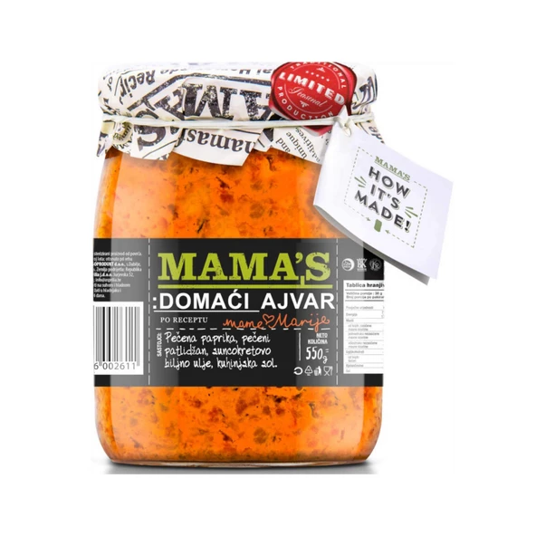 Mama's Ajvar Acısız 550 gr 1 ADET ürün görseli 1