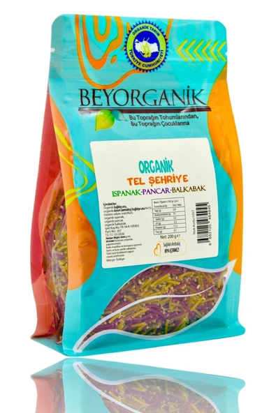 Beyorganik Organik Tel Şehriye Pancarlı Ispanaklı 200 gr 1 ADET ürün görseli 1