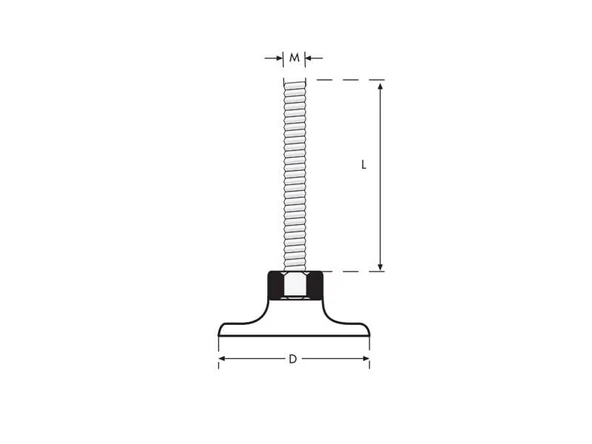 Rotil Ayak Alt 45 mm M12x40 - Resim 2