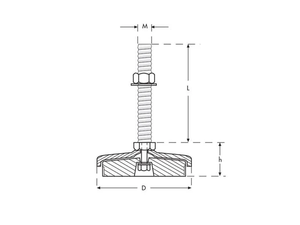 Krom Tezgah Tamponu M12x100 Çap80 - Resim 2