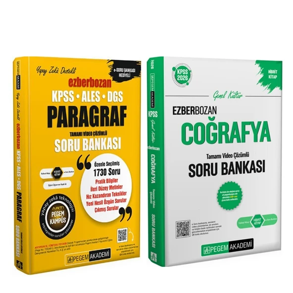 Pegem KPSS Ezberbozan Paragraf ve Coğrafya Soru Bankası Seti 2 Kitap ürün görseli 1