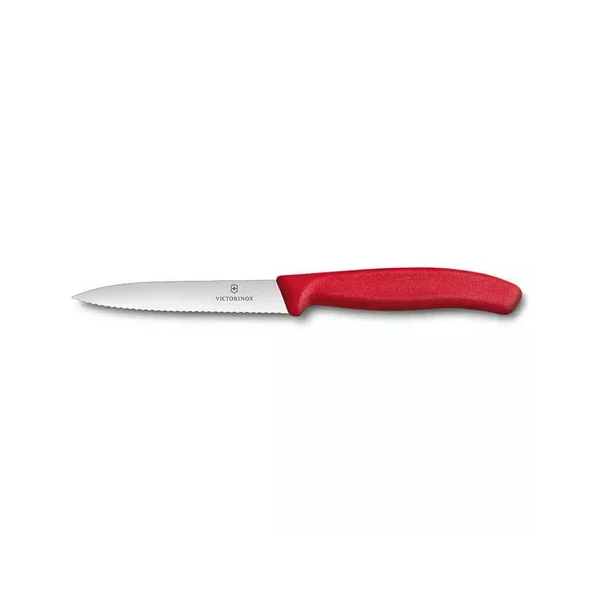 Victorinox 6.7731 10cm Kırmızı Tırtıklı Soyma Bıçağı ürün görseli 1