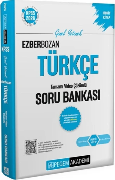2026 KPSS Genel Yetenek Genel Kültür Ezberbozan Türkçe Tamamı Video Çözümlü Soru Bankası Pegem ürün görseli 1