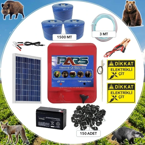 Pars Elektrikli Çit Ayı-Domuz Kovucu Eco Set 1500 ürün görseli 1