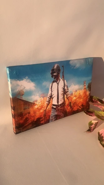 PUBG Oyun Görseli Natürel Tasarım Ahşap Çerçeve Ev İşyeri Duvar Kanvas Tablo SVŞ2 ürün görseli 1