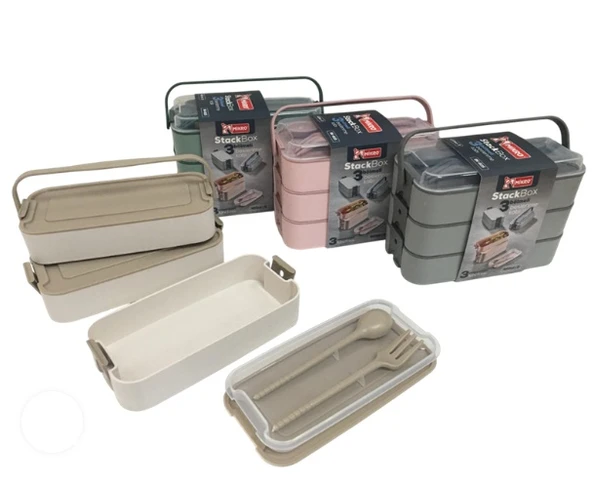 Beslenme Kabı 3 Bölmeli 3x420ml Bk-6115 Krem ürün görseli 1