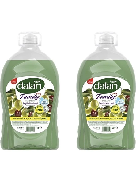 Dalan Family Zeytin Mucizesi Sıvı Sabun 3 L x 2 Adet ürün görseli 1