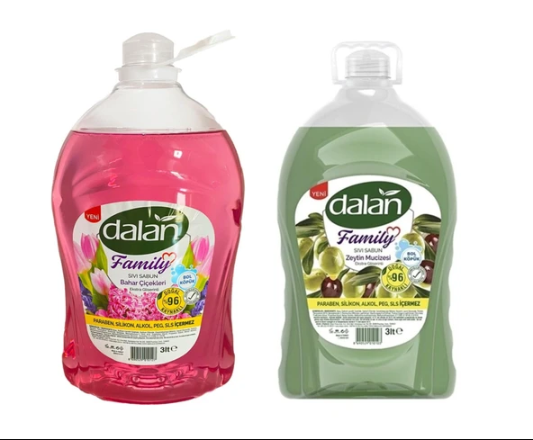 Dalan Family Bahar Çiçekleri ve Zeytin Mucizesi Kokulu Sıvı Sabun 3 L x 2 Adet ürün görseli 1