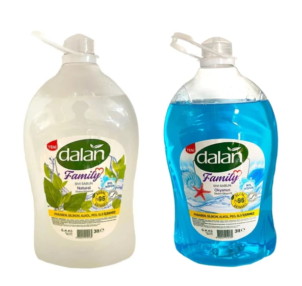 Dalan Family Natural ve Okyanus Kokulu Sıvı Sabun 3 L x 2 Adet ürün görseli 1