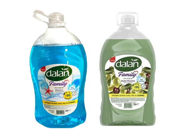 Dalan Family Okyanus ve Zeytin Mucizesi Kokulu Sıvı Sabun 3 L x 2 Adet ürün görseli 1