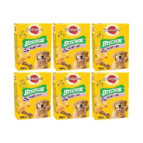 Pedigree Biscrok Multi Mix Köpek Ödül Bisküvisi 500 gr x 6 Adet ürün görseli 1