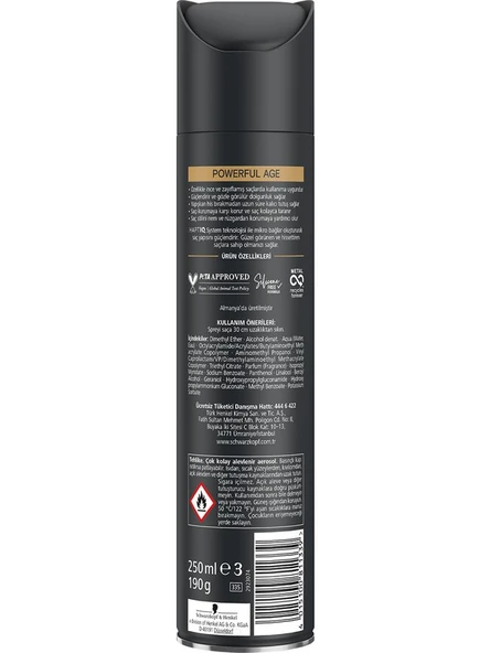 Taft Powerful Age Sprey 250 ml - Resim 2