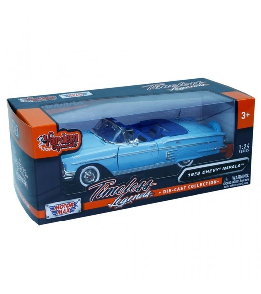 1958 Model Klasik Chevy Impala 1:24 Ölçekli - Resim 2