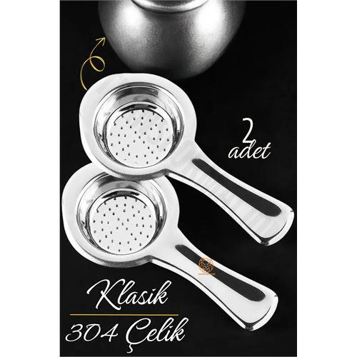 ModaCar Klasik Çay Süzgeci 304 Paslanmaz Çelik 2 ADET ürün görseli 1