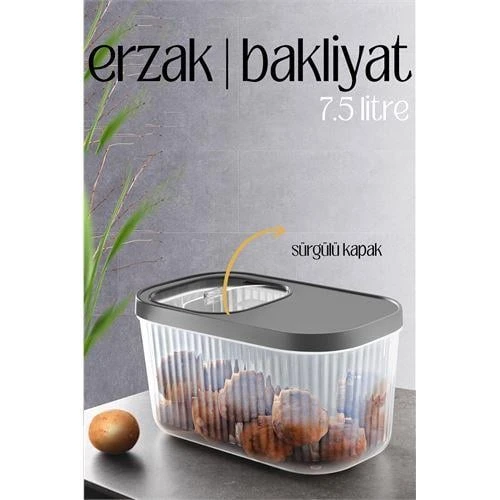 Modacar MultiBox Erzak Bakliyat Kutusu Sürgülü Kapak 7.5 Litre ürün görseli 1