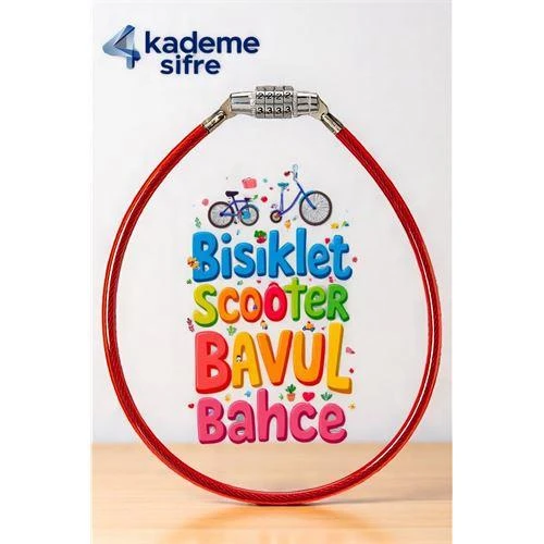 Modacar Şifreli Bisiklet Kilidi - 4 Kademe Şifreli Kablo Kilit - 50 cm Bavul Kilidi ürün görseli 1