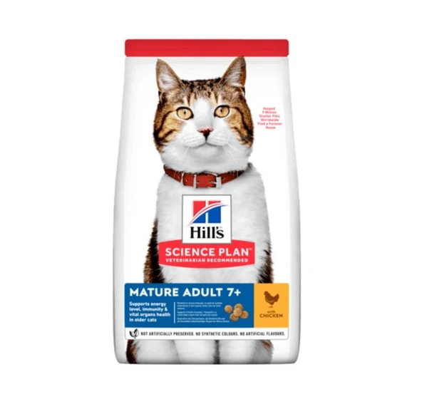 Hill's Mature Adult +7 Tavuklu Açık Yaşlı Kedi Maması 3 KG ürün görseli 1