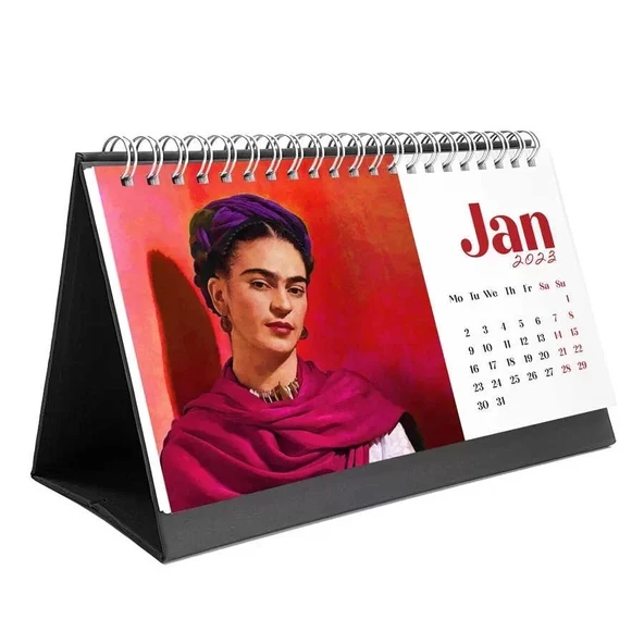 Frida Kahlo Masa Takvimi - 2026 Takvimi - Siyah Renk ürün görseli 1
