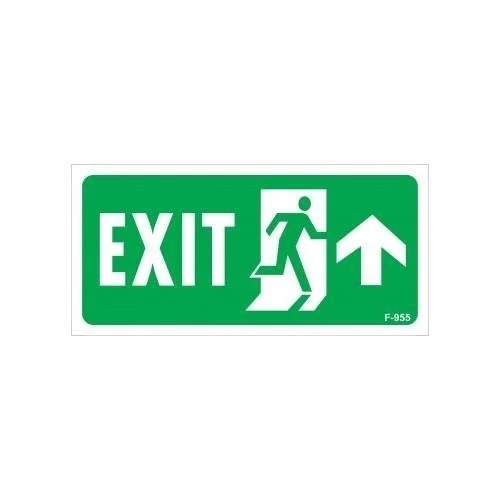 Mey İthalat® Exit Yukarı Sağ Ok İşaretli Uyarı Levhası 17,5x25 KOD:955 ürün görseli 1