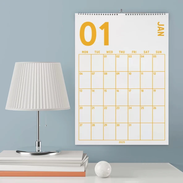 2026 Aylık Planlayıcı Duvar Takvimi, 33X48 cm & A4 Spiralli Takvim, Organizer Takvim, Gökkuşağı Renkleri ürün görseli 1