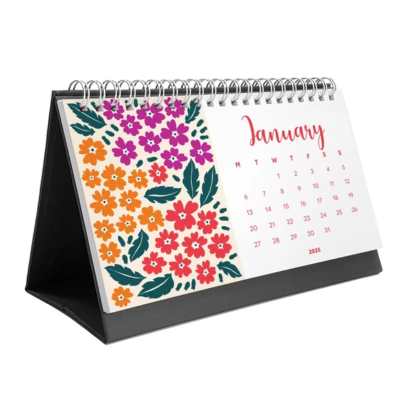 Çiçek Galerisi 2026 Masa Takvimi, Rengarenk Çiçekli Takvim, 2026 Desk Calendar, Flowers Calendar 2026, Floral Calendar ürün görseli 1