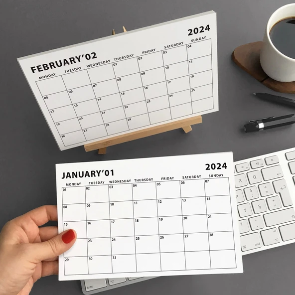 2026 Masa Takvimi, Ahşap Şövale Masa Takvimi, Aylık Planlamalı Takvim, 2026 Takvim, Yapılacaklar Listesi(Arka Sayfalar) ürün görseli 1