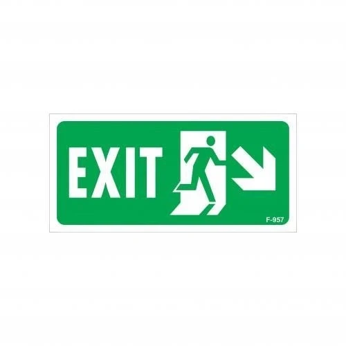 Mey İthalat® Exit Sağ Aşağı Uyarı Levhası 17,5x25 KOD:957 ürün görseli 1