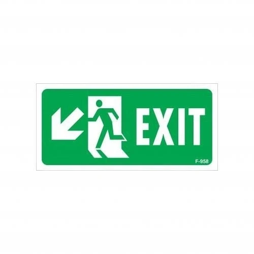 Mey İthalat® Exit Sol Aşağı Uyarı Levhası 17,5x25 KOD:958 ürün görseli 1