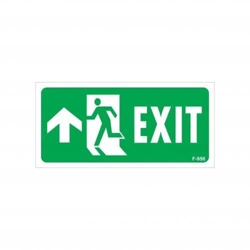 Mey İthalat® Exit Yukarı Sol Ok İşaretli Uyarı Levhası 17,5x25 KOD:956 ürün görseli 1