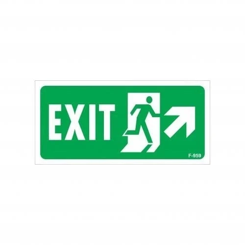 Mey İthalat® Exit Sağ Yukarı Uyarı Levhası 17,5x25 KOD:959 ürün görseli 1