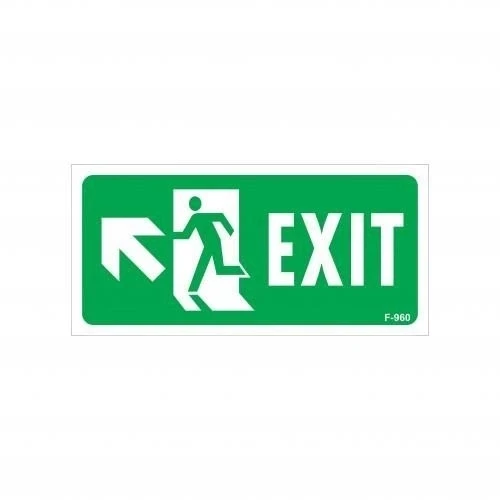 Mey İthalat® Exit Sol Yukarıı Uyarı Levhası 17,5x25 KOD:960 ürün görseli 1