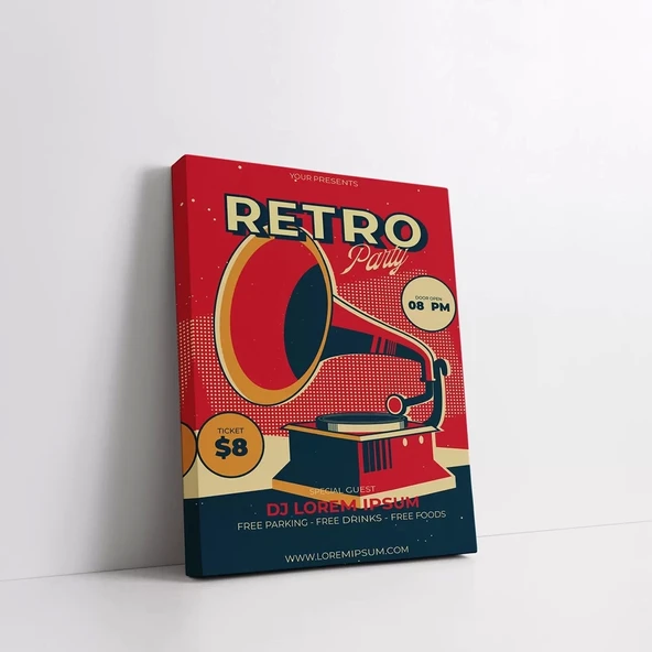 Retro Müzik Fuarı Kanvas Tablo - Resim 2
