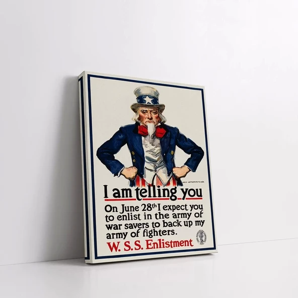 Uncle Sam Vintage Kanvas Tablo - Resim 2