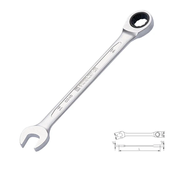 Mey İthalat® İzeltaş 0340 Cırcır Kombine Anahtar 15 mm ürün görseli 1