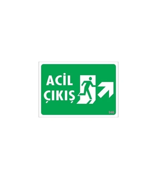 Mey İthalat® Acil Çıkış Uyarı Levhası 17,5x25 KOD: 946 ürün görseli 1