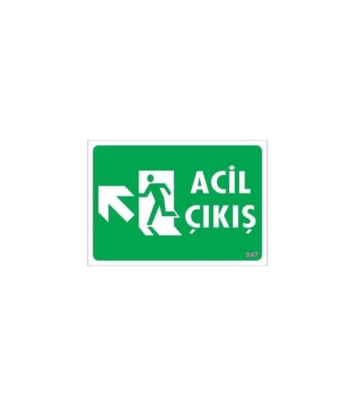 Mey İthalat® Acil Çıkış Uyarı Levhasi 25x35 KOD: 947 ürün görseli 1