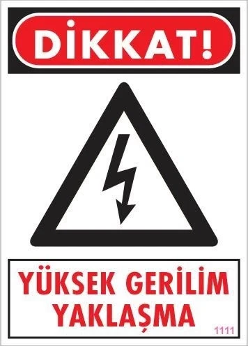 Mey İthalat® Yüksek Gerilim Uyarı Levhası 25x35 KOD:1111 ürün görseli 1