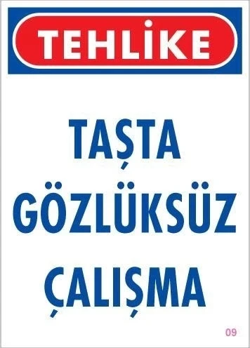 Mey İthalat® Gözlüksüz Çalışma Uyarı Levhası 25x35 KOD:9 ürün görseli 1